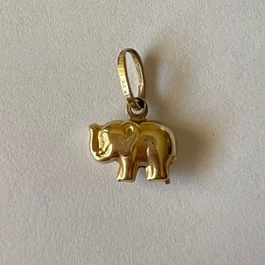 14k Gold Elephant Charm